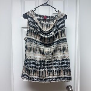 212 Collection Sleeveless Cowl Neck Blouse – Abstract Print Size L